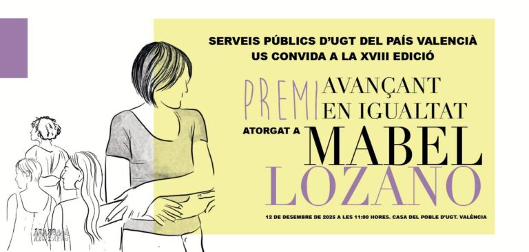 Lee más sobre el artículo UGT Serveis Públics concede a la directora de cine y activista contra la explotación sexual Mabel Lozano el XVIII Premi Avançant en Igualtat