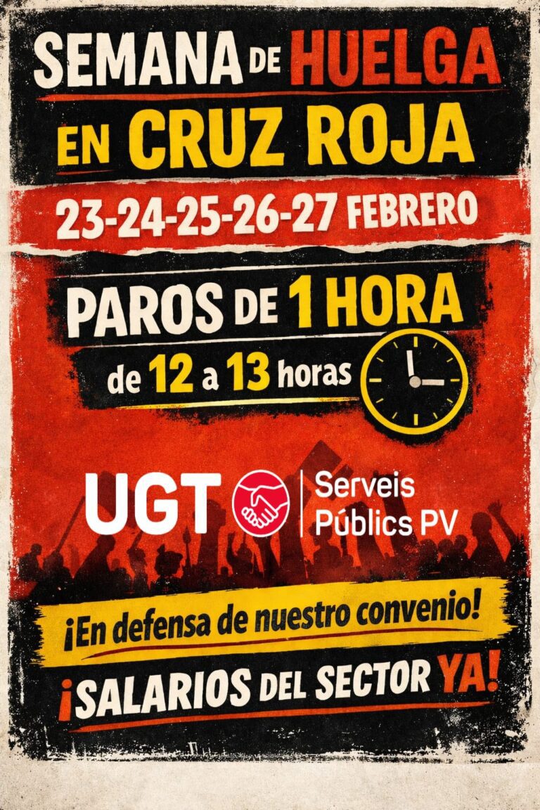 Lee más sobre el artículo UGT convoca una semana de huelga en los centros valencianos de Cruz Roja