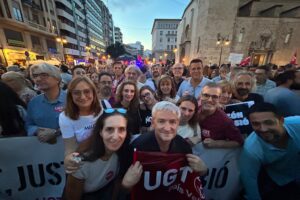 UGT Serveis Públics, con las víctimas en la manifestación del primer aniversario de la Dana