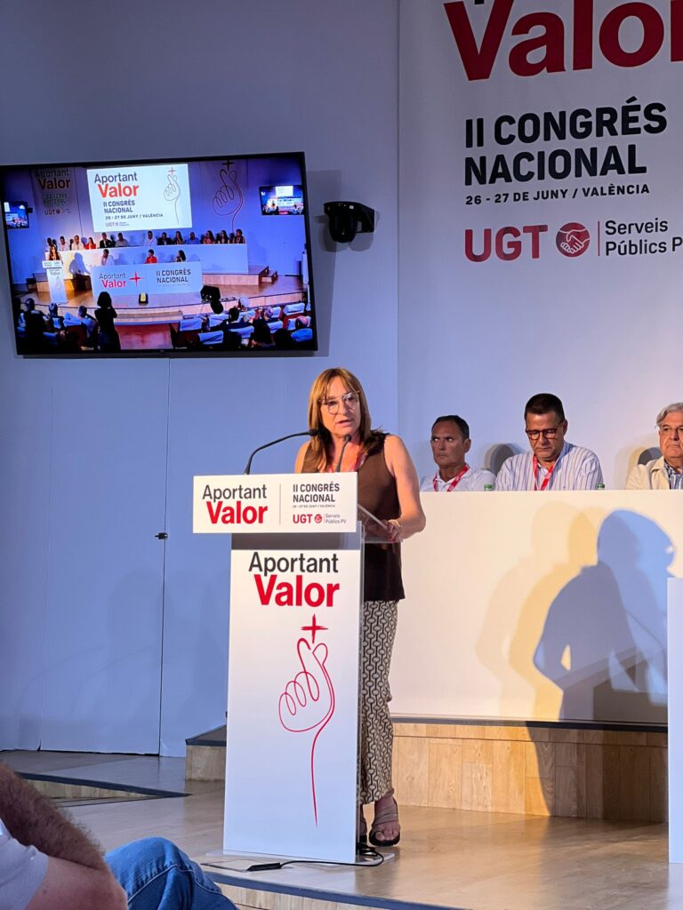 Lee más sobre el artículo Mayte Montaner Soria, reelegida secretaria general de UGT Serveis Públics con el 98% de los votos
