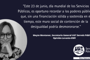 Mayte Montaner (Opinión): «Nubarrones sobre los servicios públicos»