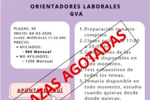 Curso para las oposiciones de personal orientador laboral de la Generalitat (plazas agotadas)