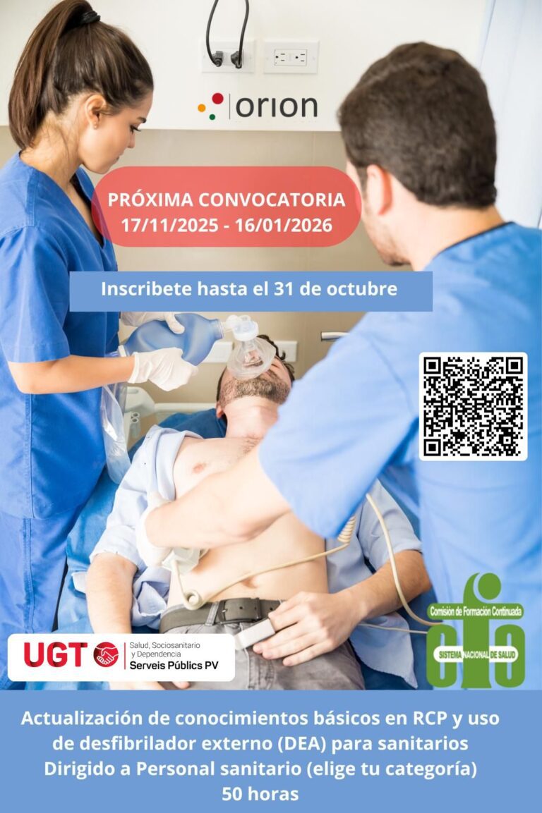 Lee más sobre el artículo Curso: actualización de conocimientos básicos en RCP y uso de desfibrilador externo para personal sanitario