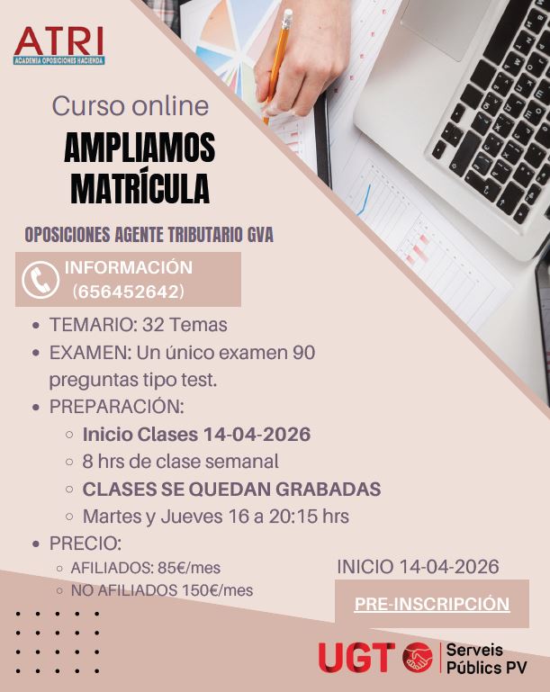 Lee más sobre el artículo Curso on line para las oposiciones de Agente Tributario de la Generalitat