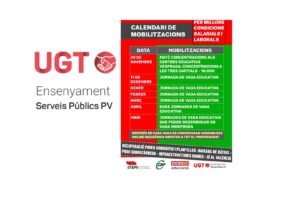 La primera vaga educativa serà l’11 de desembre