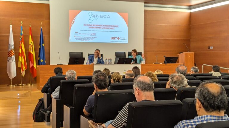 Lee más sobre el artículo Más de 550 personas asisten a la conferencia de UGT sobre el nuevo sistema de acreditación del profesorado universitario