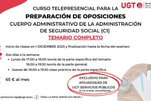 Cursos telepresenciales para oposiciones C1 en la Administración General del Estado