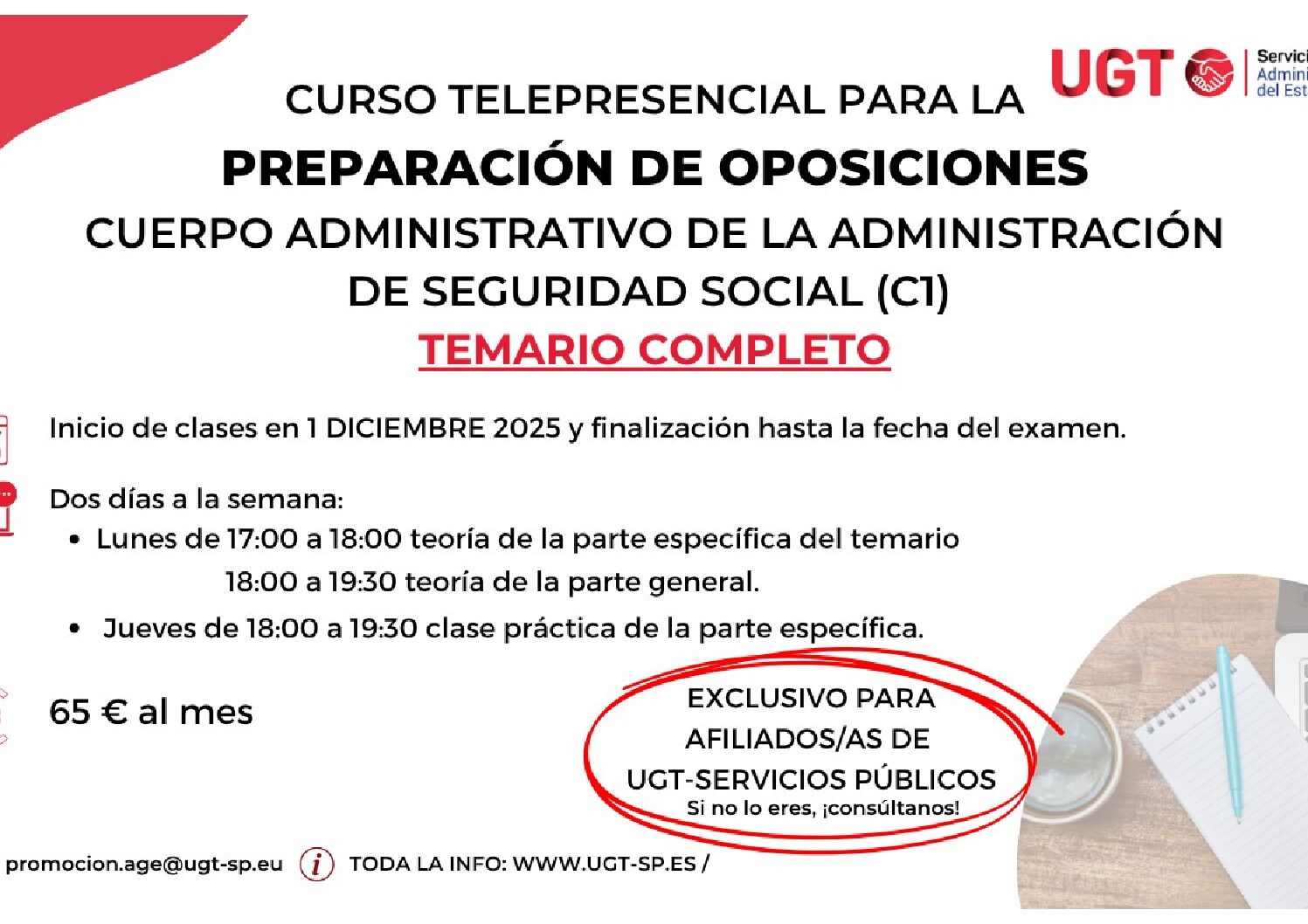 Lee más sobre el artículo Cursos telepresenciales para oposiciones C1 en la Administración General del Estado