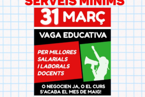 UGT denuncia l’immobilisme de la conselleria  i manté la vaga del 31 de març