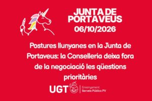 UGT denuncia que el calendari de negociació de la Conselleria d’Educació deixa fora les qüestions prioritàries