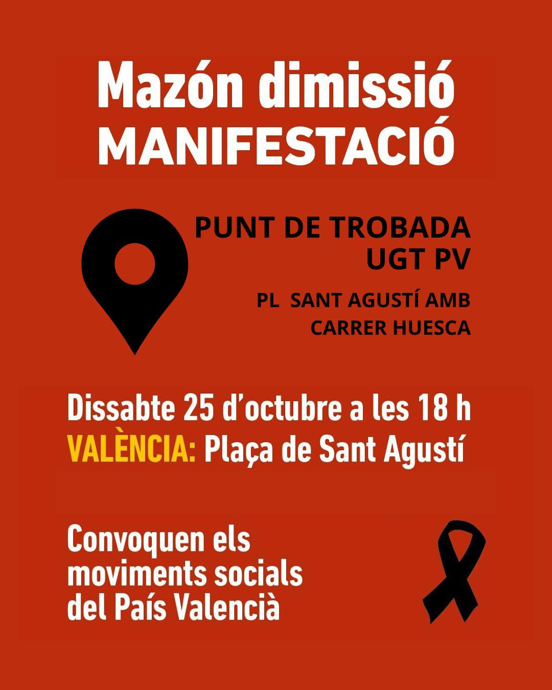 UGT Serveis Públics, con las víctimas en la manifestación del primer aniversario de la Dana