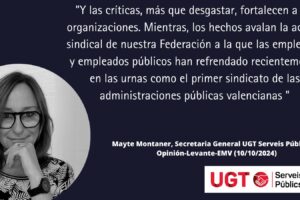 Mayte Montaner (opinión): «A vueltas con el sindicalismo»