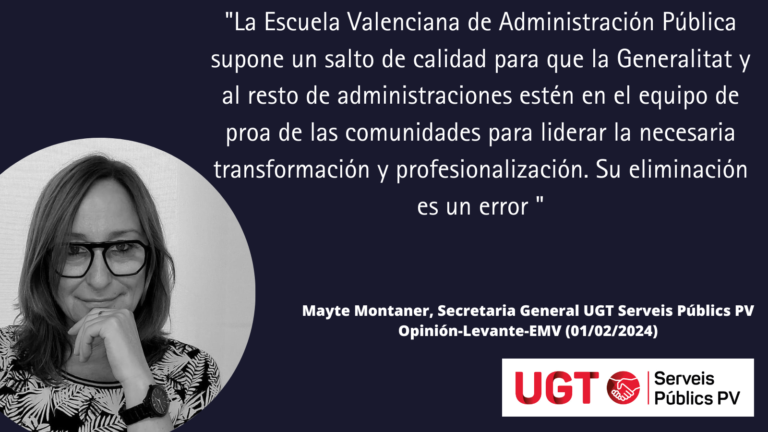 Lee más sobre el artículo Mayte Montaner: «El desmantelamiento de la Escuela Valenciana de Administración Pública es un error»