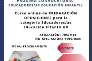 Curso on line para oposiciones de educación infantil en la Generalitat