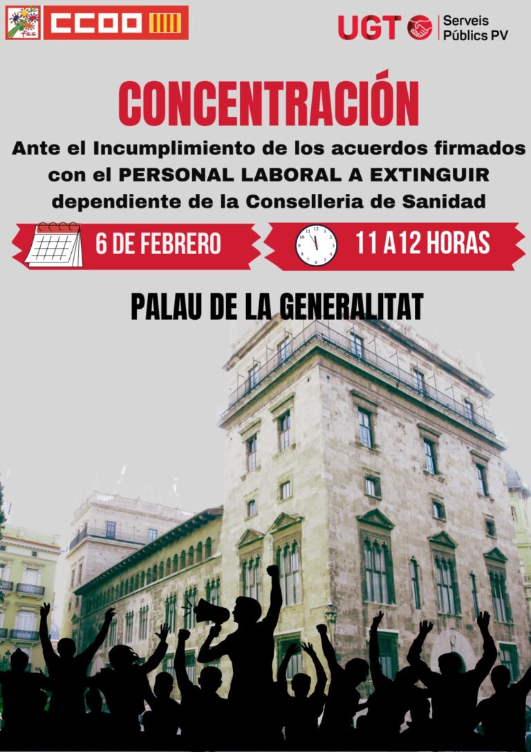 Lee más sobre el artículo UGT y CCOO se movilizan este martes para exigir a Sanidad que cumpla los acuerdos con el personal laboral a extinguir