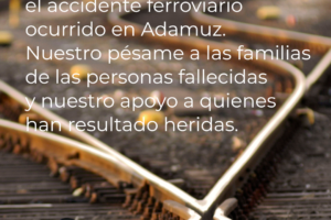 UGT  expresa su pesar por el accidente ferroviario ocurrido en Adamuz