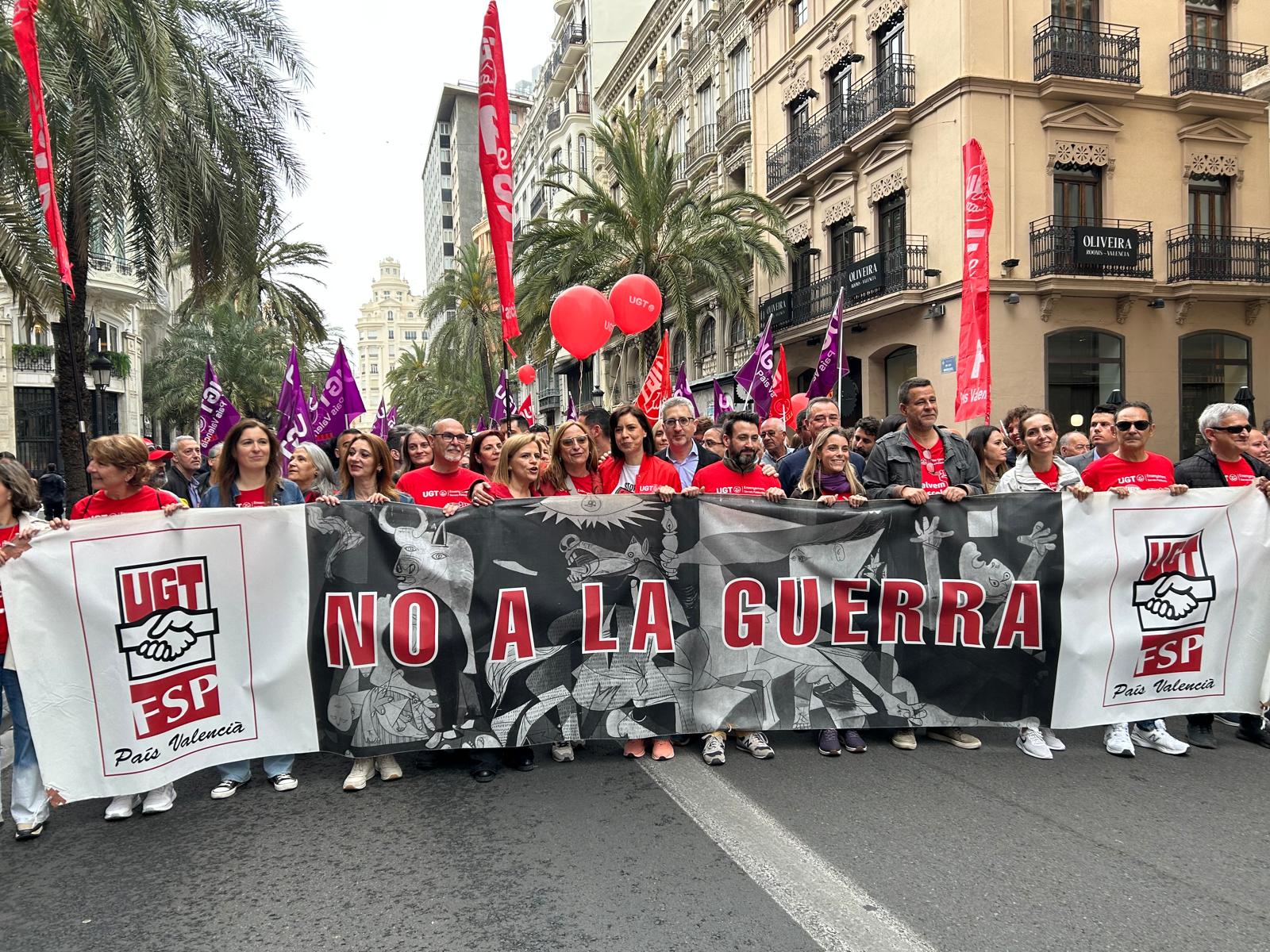 Primero de Mayo 2026: UGT Serveis Públics con la paz y con el profesorado valenciano